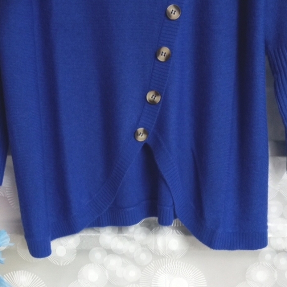 BIRCH NY ROYAL BLUE LONG SLEEVE COWL NECK SWEATER SIZE SMALL NWT - Picture 3 of 6